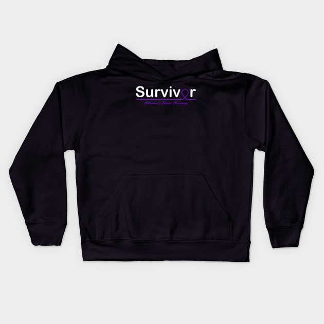 Alzheimer's Disease Awareness Survivor Heartbeat Kids Hoodie by KHANH HUYEN